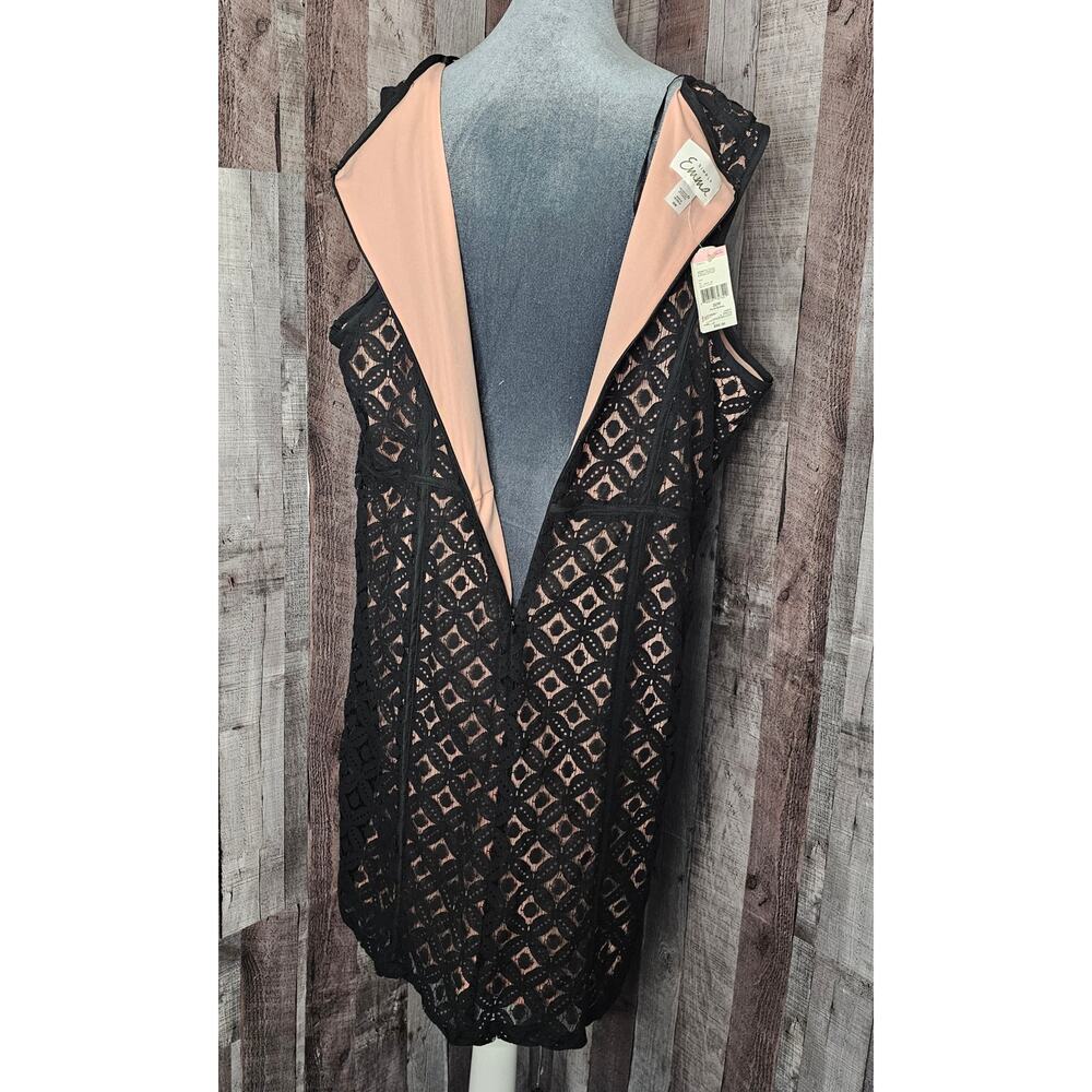 SIMPLY EMMA Black Eyelet Pink Lined Lace DRESS Sleeveless Emo Women's 22W NEW - Picture 4 of 7